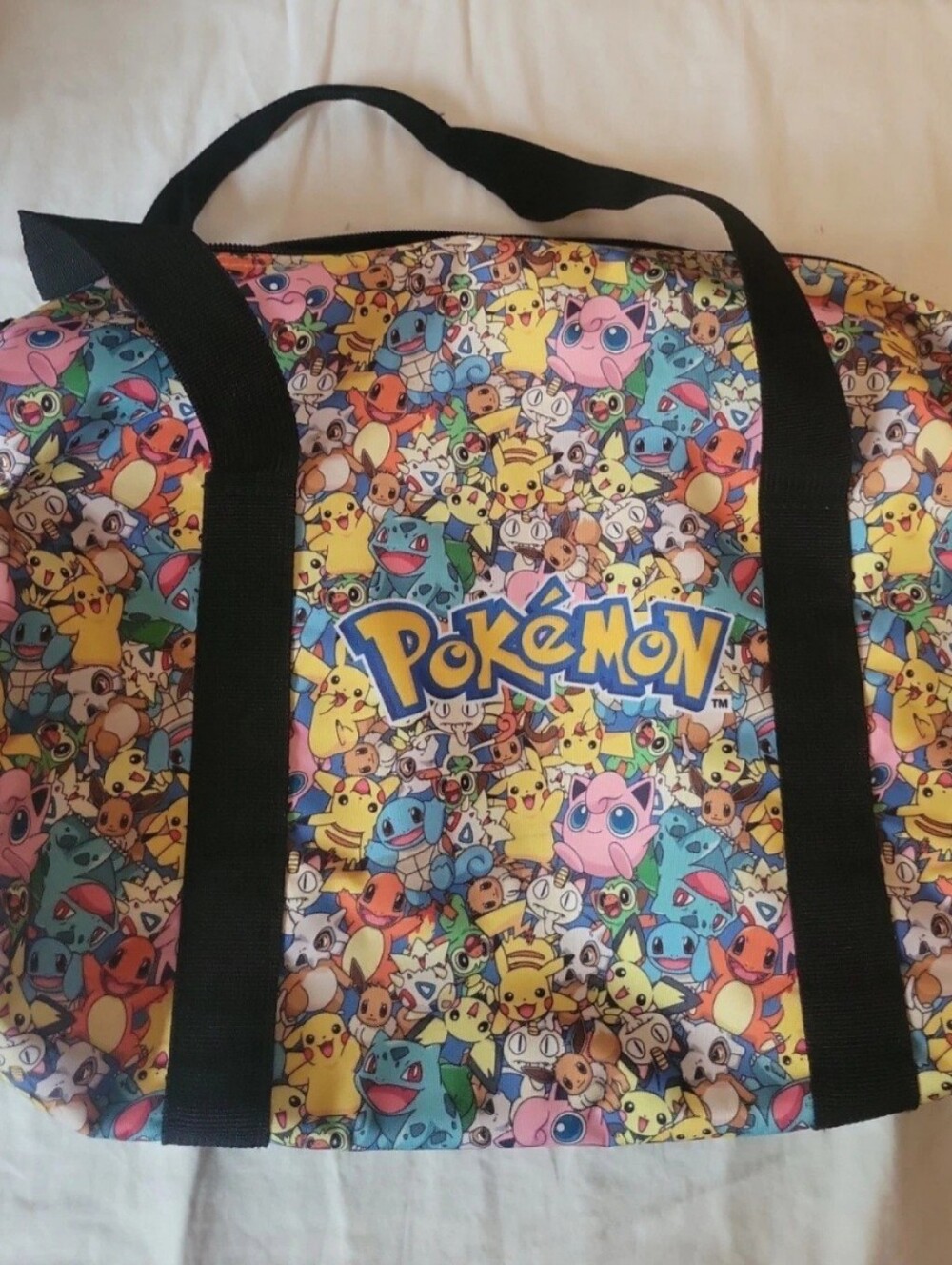 Pokemon Game Freak Yellow & Black Character Collage Tote/Duffel